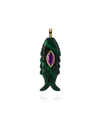 Malachite Fish Pendant la colonne vertébrale