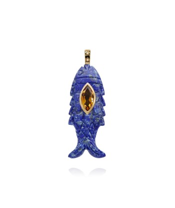 Lapis Fish Pendant français