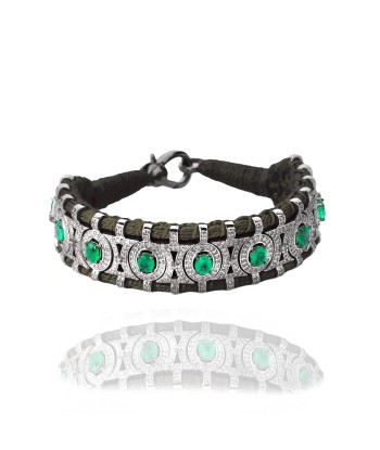 Sao Paulo Khaki and Emeralds bracelet prix pour 