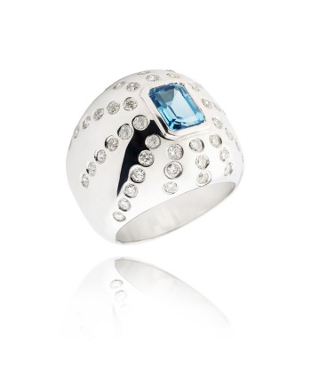 Marteen Silver Ring - Topaz Amélioration de cerveau avec