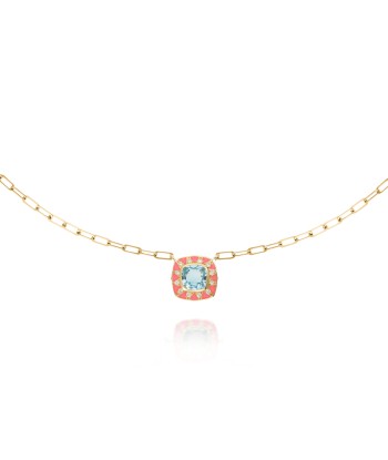 Stella coral pink chain necklace de technologie