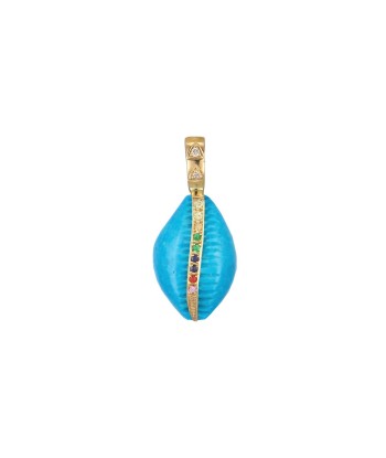 Turquoise rainbow cowrie pendant plus qu'un jeu 