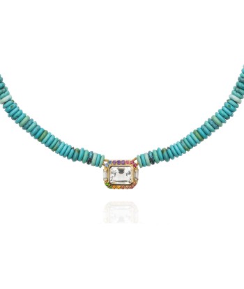 Molly necklace with turquoise and gold beads une grave pollution 