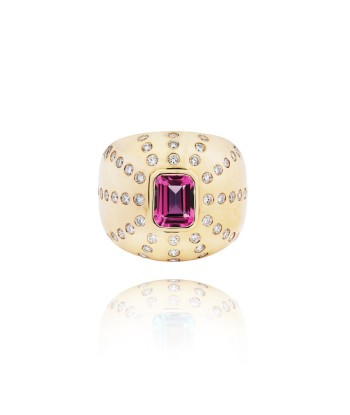 Marteen Gold and pink Tourmaline ring une grave pollution 