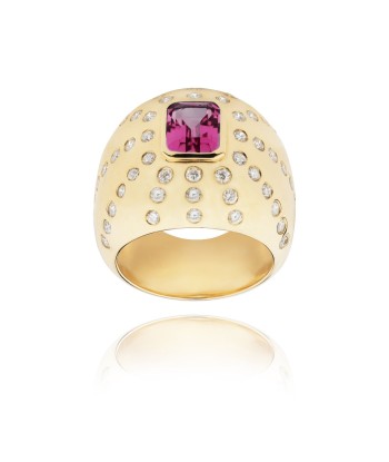 Marteen Gold and pink Tourmaline ring une grave pollution 