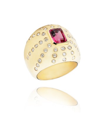 Marteen Gold and pink Tourmaline ring une grave pollution 