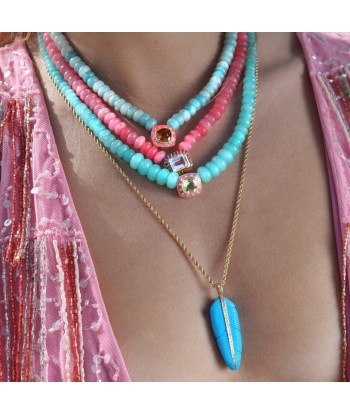 Molly necklace in Amazonite stone, 14k gold and crystal ou a consommer sur place