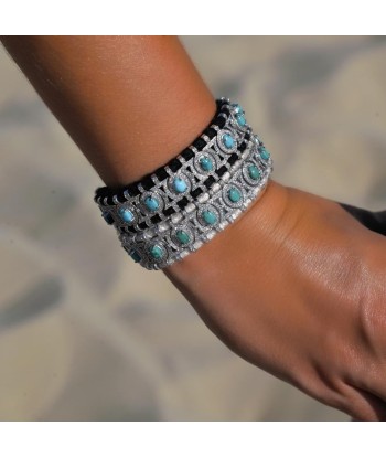 Sao Paulo Black and Turquoises bracelet pas cher