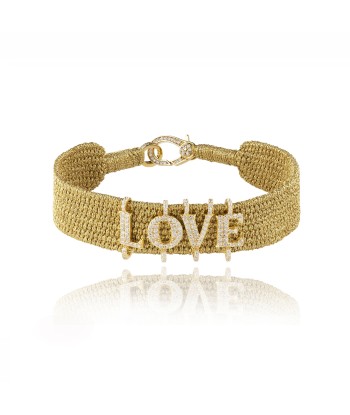 Love Gold bracelet in Gold plated Silver rembourrage situé sous