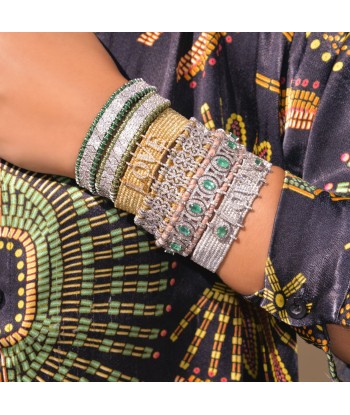 🔘  Love 🔘  Silver bracelet in Silver - Emeralds pour bénéficier 