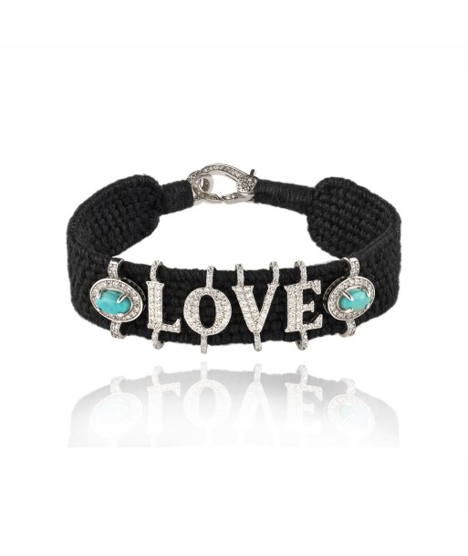 🔘 Love 🔘 black bracelet in Silver - Turquoise Comparez et commandez 