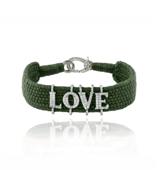 Love Khaki bracelet in Silver brillant des détails fins