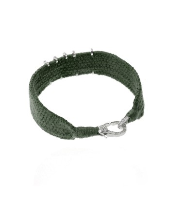 Love Khaki bracelet in Silver brillant des détails fins