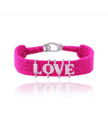 Love neon-pink bracelet in Silver brillant des détails fins