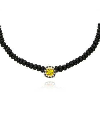 Stella onyx necklace and black enamel Economisez 