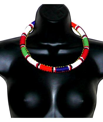 Collier africain tubulaire tribal Massai destockage