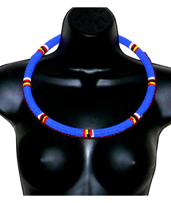 Collier Massai tubulaire bleu du meilleur 