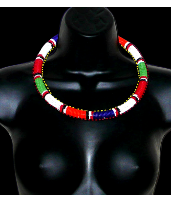 Collier africain tubulaire tribal Massai destockage