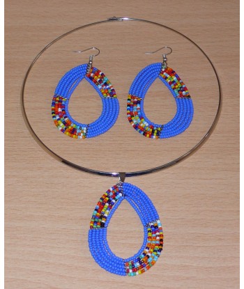 Parure de bijoux ethniques bleus et multicolores online