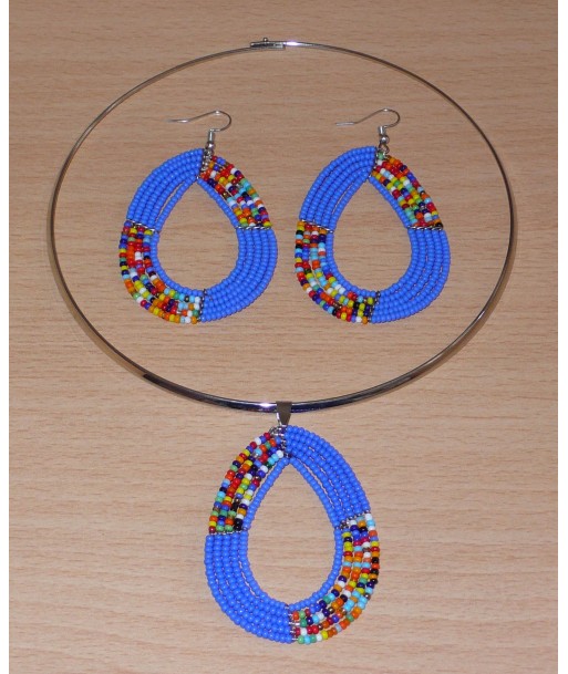 Parure de bijoux ethniques bleus et multicolores online