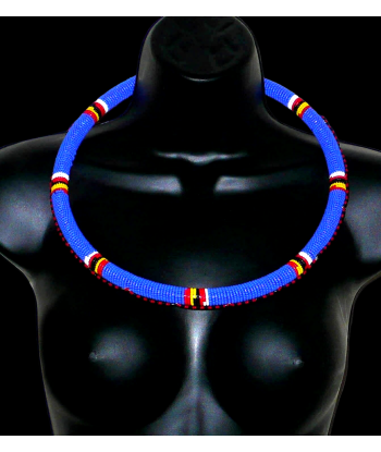 Collier Massai tubulaire bleu du meilleur 