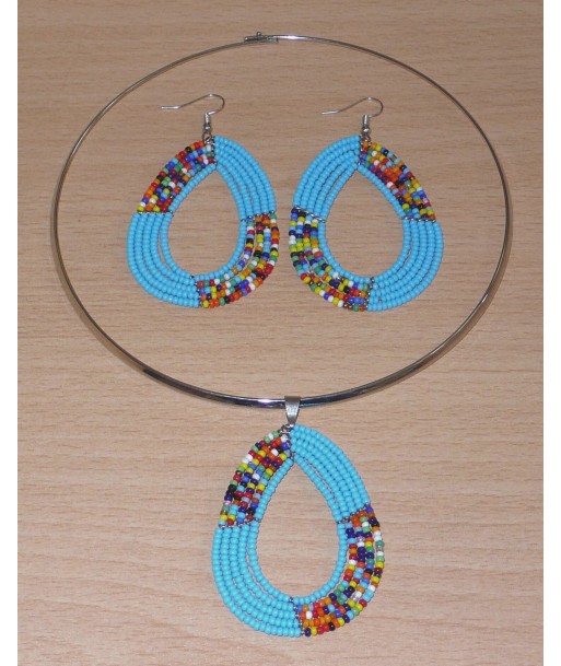 Bijoux bohème bleu ciel et multicolores en ligne des produits 