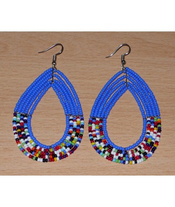 Ensemble de bijoux africains Massai bleus et multicolores Paris Déstockage Promo