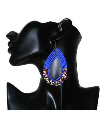 Ensemble de bijoux africains Massai bleus et multicolores Paris Déstockage Promo