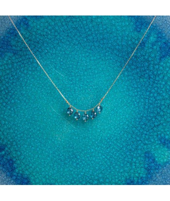 5 Stone Pop Galaxy Necklace Blue Topaz - 18k Gold vente chaude votre 