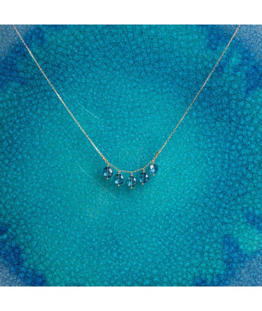 Collier Quintet Pop Galaxy Or 18ct Topaze bleue france