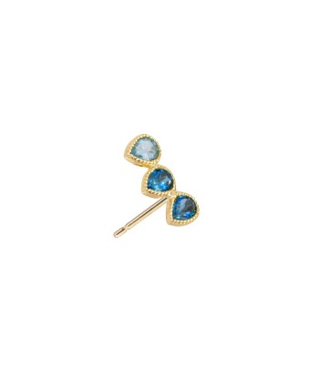 Stud Trio Oreille Droite Or 18ct Topaze Swiss et London bleue s'inspire de l'anatomie humaine