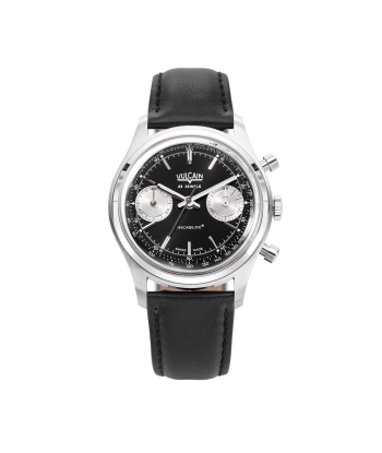 Montre Vulcain - Chronograph 70's 38mm - Black & Silver en linge