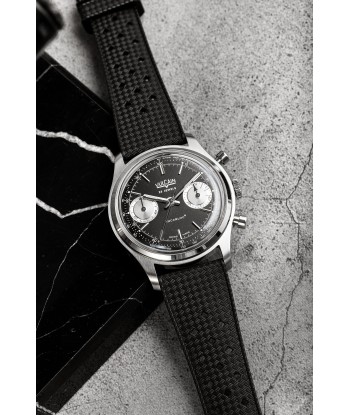 Montre Vulcain - Chronograph 70's 38mm - Black & Silver en linge