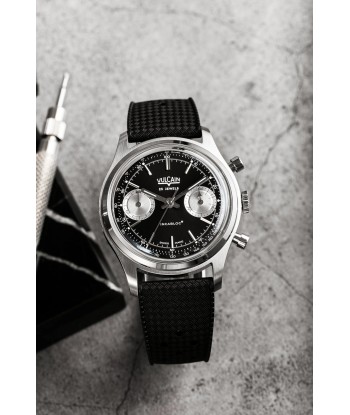 Montre Vulcain - Chronograph 70's 38mm - Black & Silver en linge