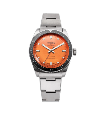 Montre Vulcain - Skindiver Nautique 38mm - Orange (metal bracelet + rubber strap included) Comparez et commandez 