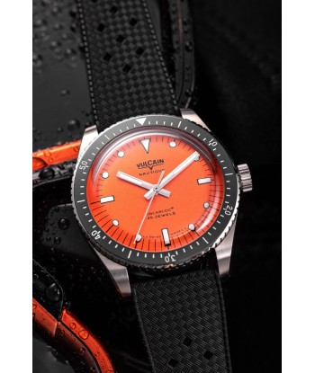 Montre Vulcain - Skindiver Nautique 38mm - Orange (metal bracelet + rubber strap included) Comparez et commandez 