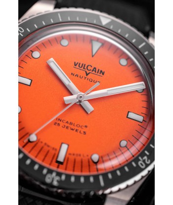 Montre Vulcain - Skindiver Nautique 38mm - Orange (metal bracelet + rubber strap included) Comparez et commandez 