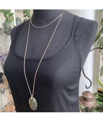 Pendentif en labradorite, la pierre de protection, la pierre du thérapeute, collier unique outlet