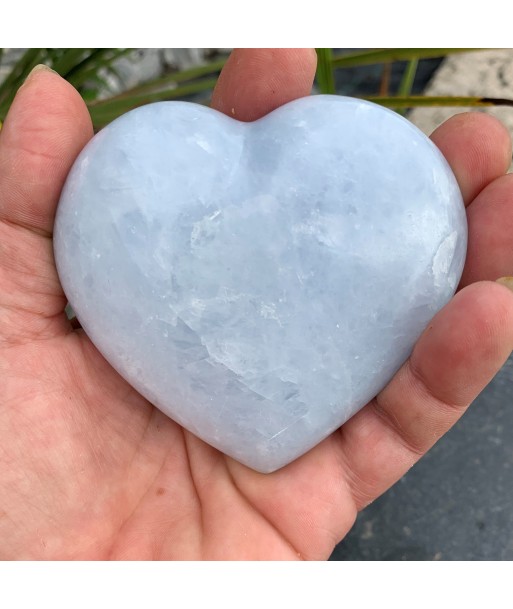 Cœur en calcite bleue, coeur en ligne