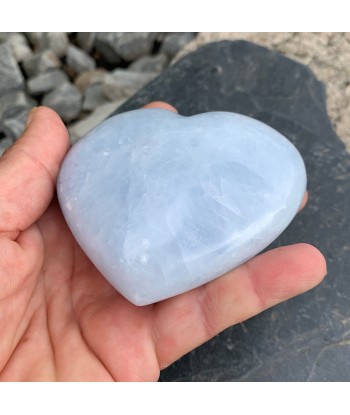 Cœur en calcite bleue, coeur en ligne