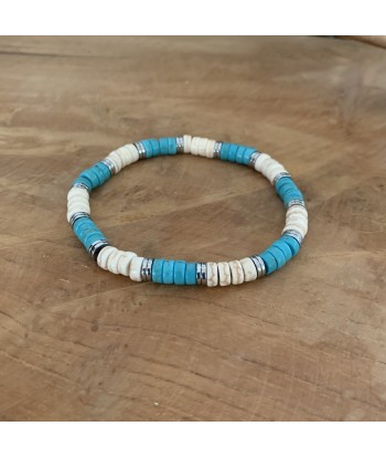 Bracelet turquoise heishi hématite rembourrage situé sous