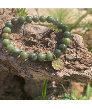 Bracelet jade or 18K "les 5 vertus", cadeau Noël pas cher