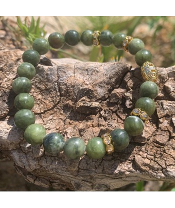 Bracelet jade or 18K "les 5 vertus", cadeau Noël pas cher