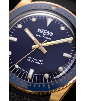 Montre Vulcain - Skindiver Nautique 38mm - Gold & Blue Venez acheter