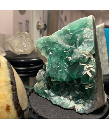 Fluorite verte cristallisée 997g, "la pierre du génie" pas cher chine