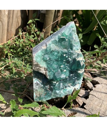 Fluorite verte cristallisée 997g, "la pierre du génie" pas cher chine