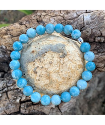 Bracelet larimar naturel de grade supérieur "la pierre de l'Atlantis" Véritable concentré