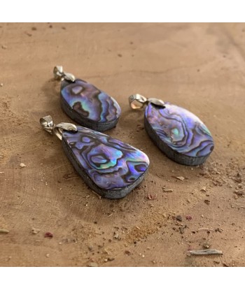 Pendentif en nacre d'abalone argent, ormeau pas cher