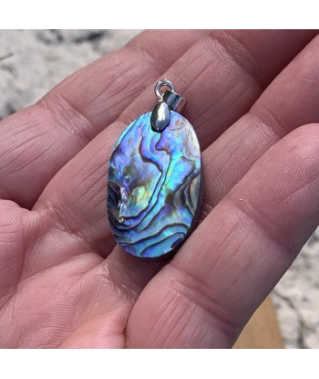 Pendentif en nacre d'abalone argent, ormeau pas cher