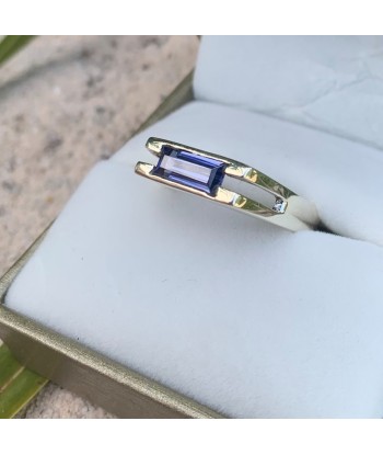 Bague tanzanite en argent 925, bague chevalière pour homme, pierre de décembre de pas cher